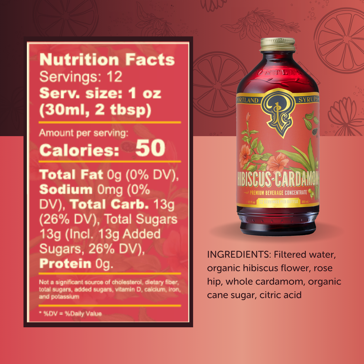 Hibiscus Cardamom Syrup two-pack