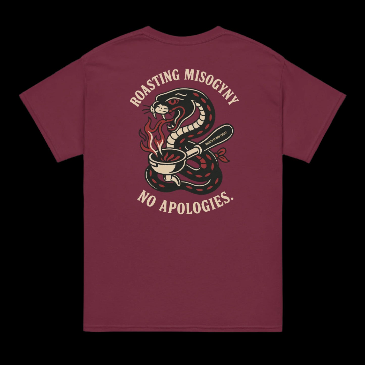 Roasting Misogyny_ Roasted By Mom Coffee  tshirt red