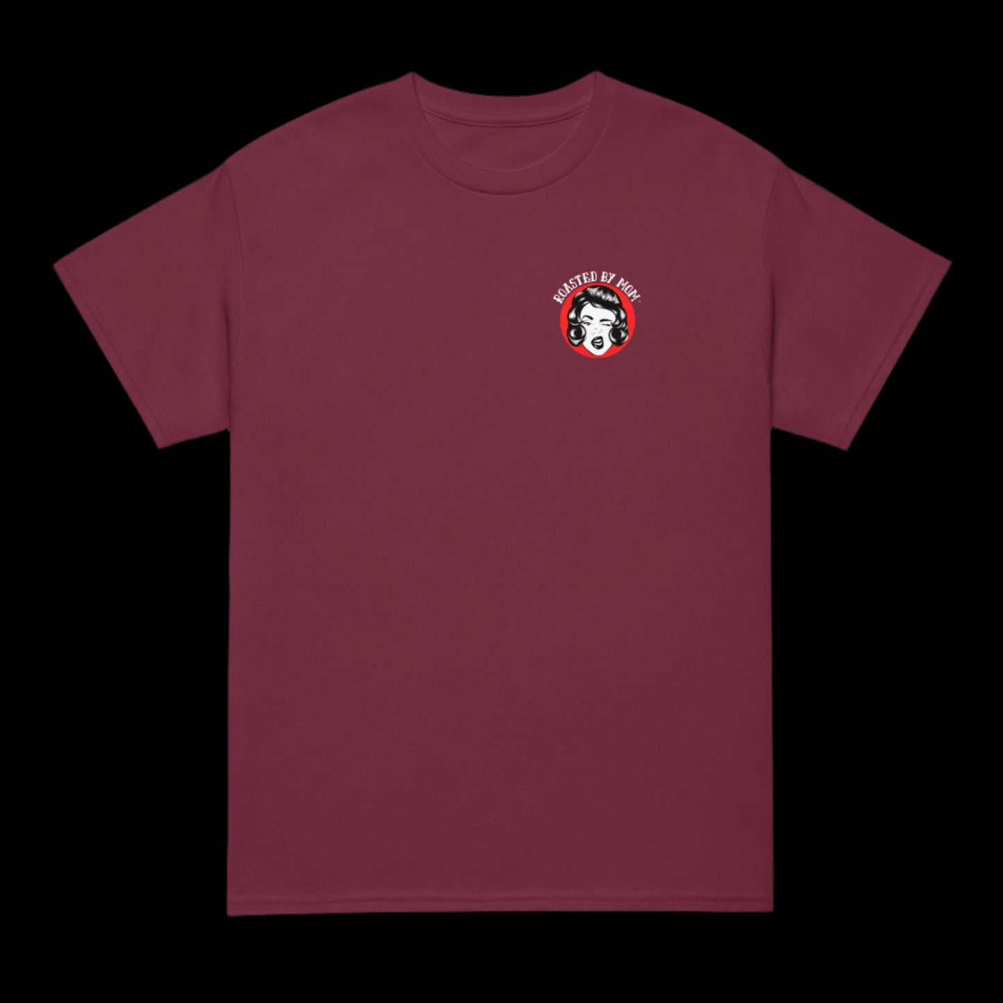 Roasting Misogyny_ Roasted By Mom Coffee Front tshirt red