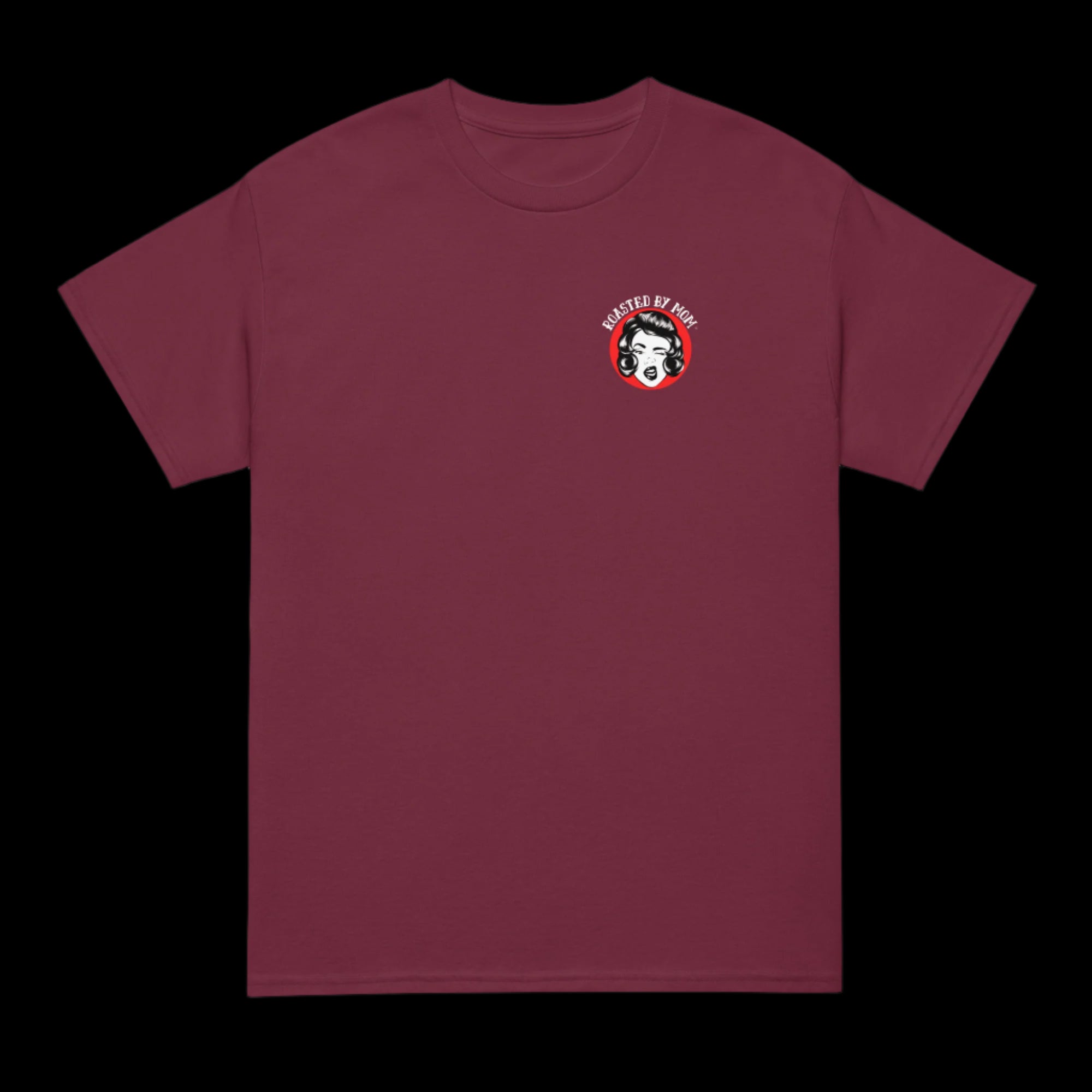 Roasting Misogyny_ Roasted By Mom Coffee Front tshirt red